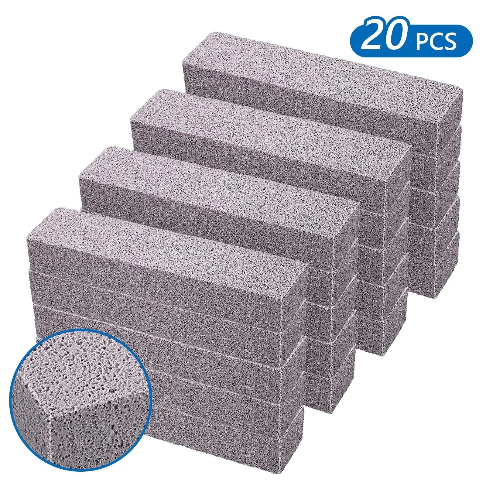 20 Pcs Reusable Abrasive Pumice Scouring Pads,Powerfully Cleans Hard Water Rings Stains,for Bathroom, Sink, Tub, Grill, Oven, Pool Tile