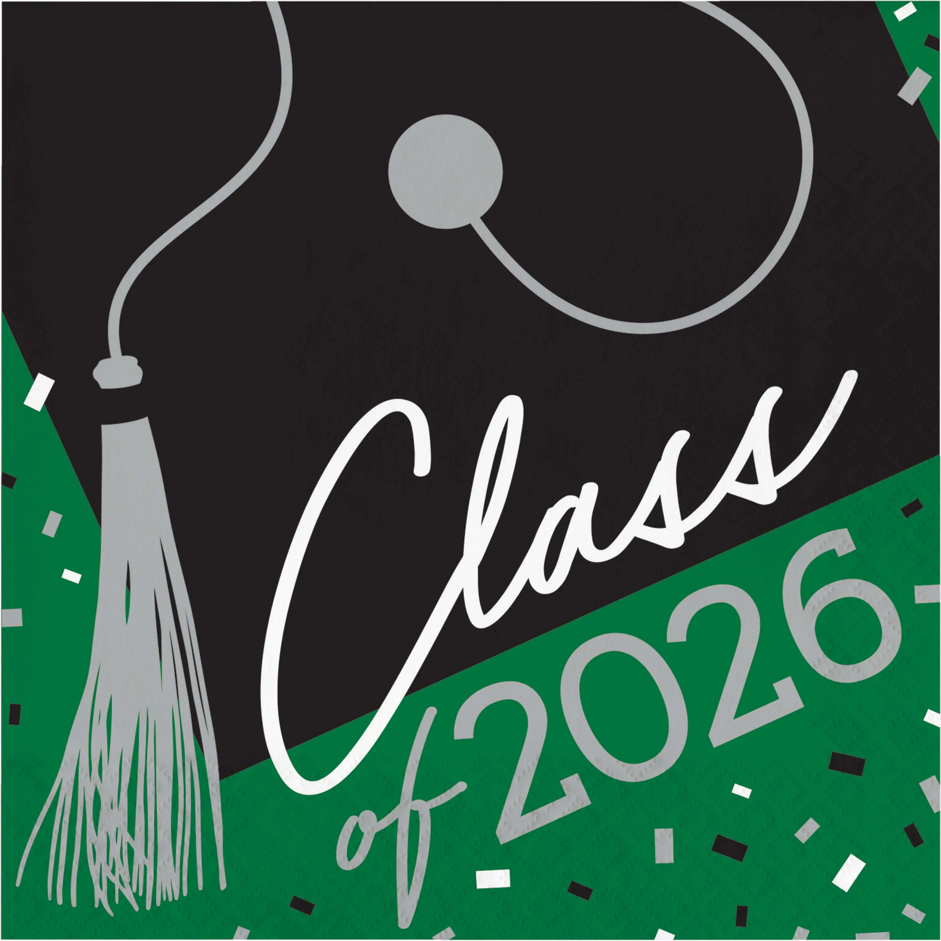 Class of 2026 Emerald Green Luncheon Napkins | 36 Count