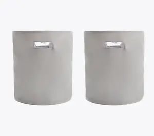 Cella Set of 2 Canvas Baskets with Drawstring Closure