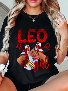 100% Cotton Leo Girl Birthday Women Sneakers Zodiac Sign Bday T-Shirt