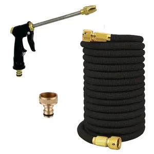 Thick Expandable Garden Hose, High-Quality Roll-Up Hose, Magic Soft Nozzle for Lawn & Garden, Durable Rubber Material, Universal Threaded Watering Tool