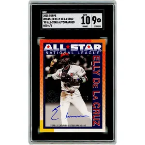 Elly De La Cruz Cincinnati Reds Autographed 2025 Topps 90' All Star Red #90AS-ED #4/5 SGC Authenticated 9/10 Card - Fanatics Authentic Certified