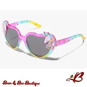 Zoo Crew Small Size Unicorn Rainbow Heart Shaped Full Frame Shatterproof UV Protection Sunglasses Fun Cute Shades tiktok shop