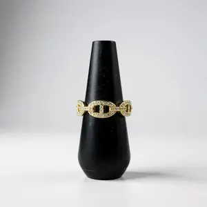 Link Ring with rhinestones