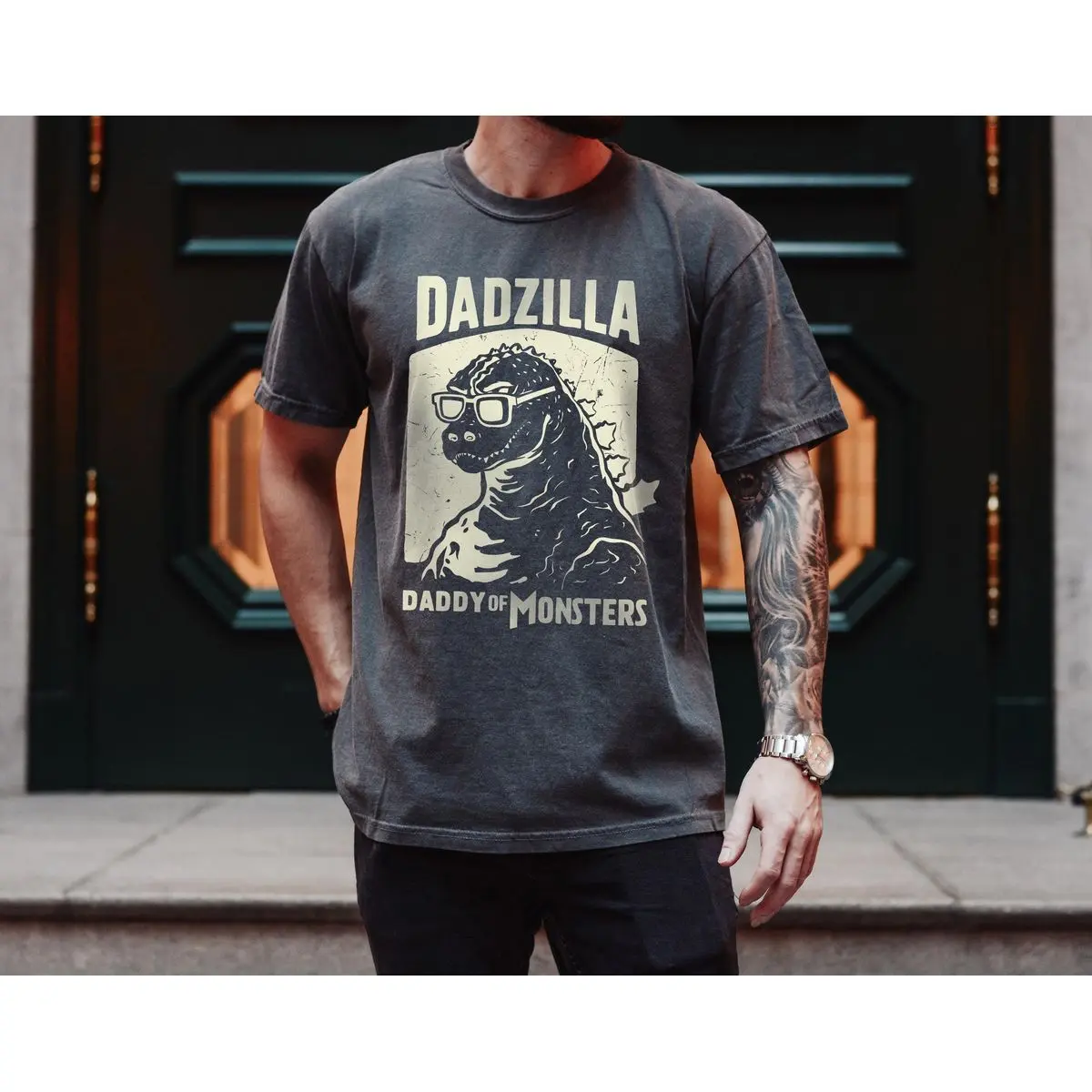 Comfort Colors Dadzilla Tshirt, Father's Day Gift, Godzilla Shirt, Monster Shirt, Gift For Dad, Papa Tshirt, Daddy Tee, Godzilla Lover Tee, Dino Dad, Unisex Fitted Short Sleeve Tee, Classic Streetwear