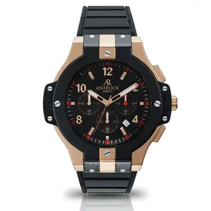 RoseGold SpeedRacer 2.0 - Black Dial, Brown Strap, Chronograph Feature, Model ASOROCK