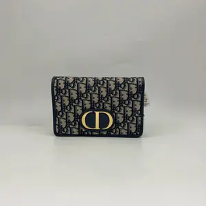 Pre-owned Dior Blue Monogram Montaigne Two in One Chain Bag
