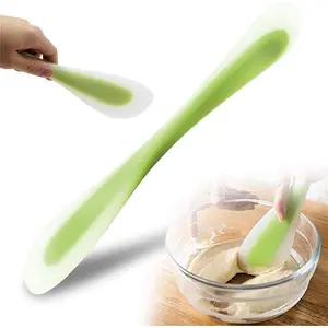 Spatula Scraper Spoon Double-Headed Dual-Purpose for Cooking Baking Spreading Mixing Supplies, Ideal Gifts of  Utensi Kitchen Good Grip Gadget Cake Accessory for Dad or Mom(Green)