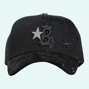 Barbas B Star Graffiti Snapback Hat – Streetwear 3D Embroidery Adjustable Baseball Cap for Men & Women