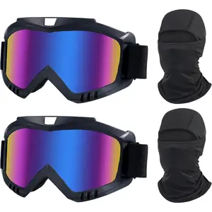 Dirt Bike Goggles, 2 Pack ATV Off-Road Riding Motorcycle Motocross Glasses with Sun UV Protection Balaclava Full Face Cover for Youth, Teens, Men & Women