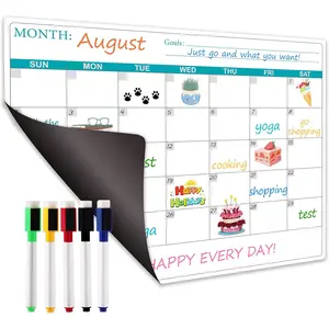 Magnetic Dry Erase Fridge Calendar - Magnetic Calendar for Refrigerator Planner, 11.4" x 14.76", Kitchen Fridge Calendars in Monthly & Weekly Set