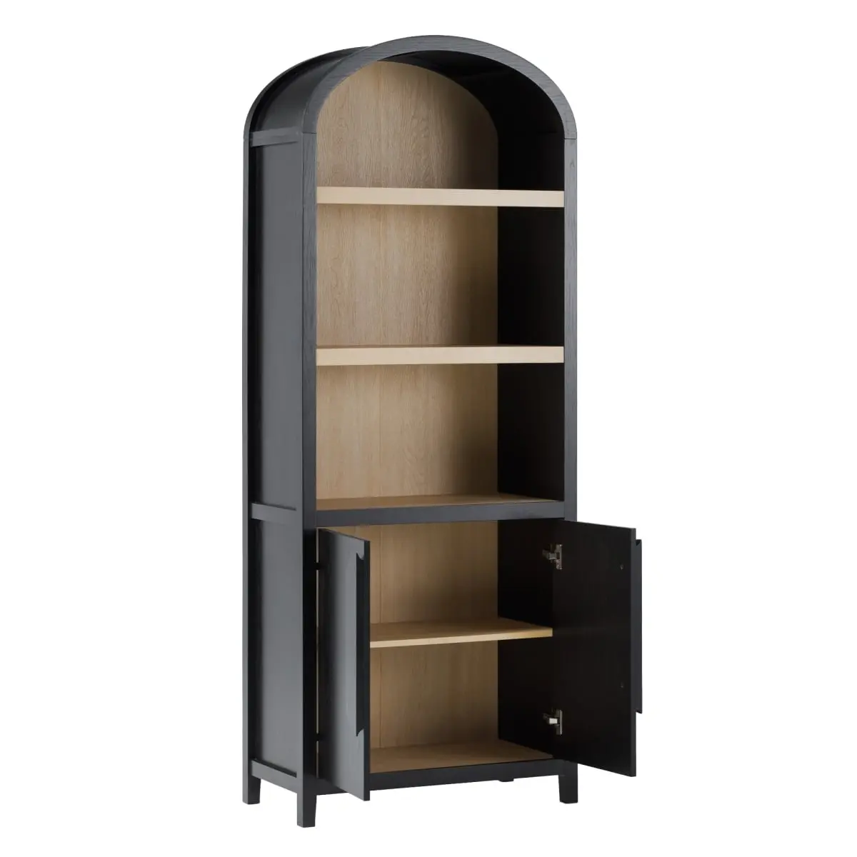 Walker Edison Arched Cabinet Bookshelf - WECHA41OS2BL0, 76x15x30 in ...