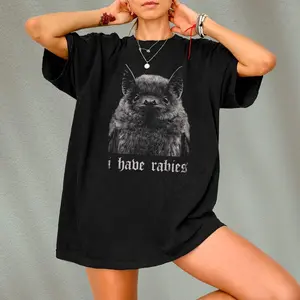 I Have Rabies Bat Shirt T-shirt, Grunge Y2k Vintage, Unhinged Meme, Weird Dark Humor