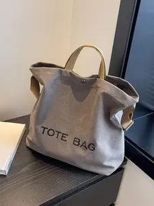 Letter Pattern Tote Bag, Large Capacity Shoulder Bag for Women, Casual Trendy Versatile High-quality Daily Commuting Bag, Girl Fashionable Shopping Bag, Stylish Work Bag