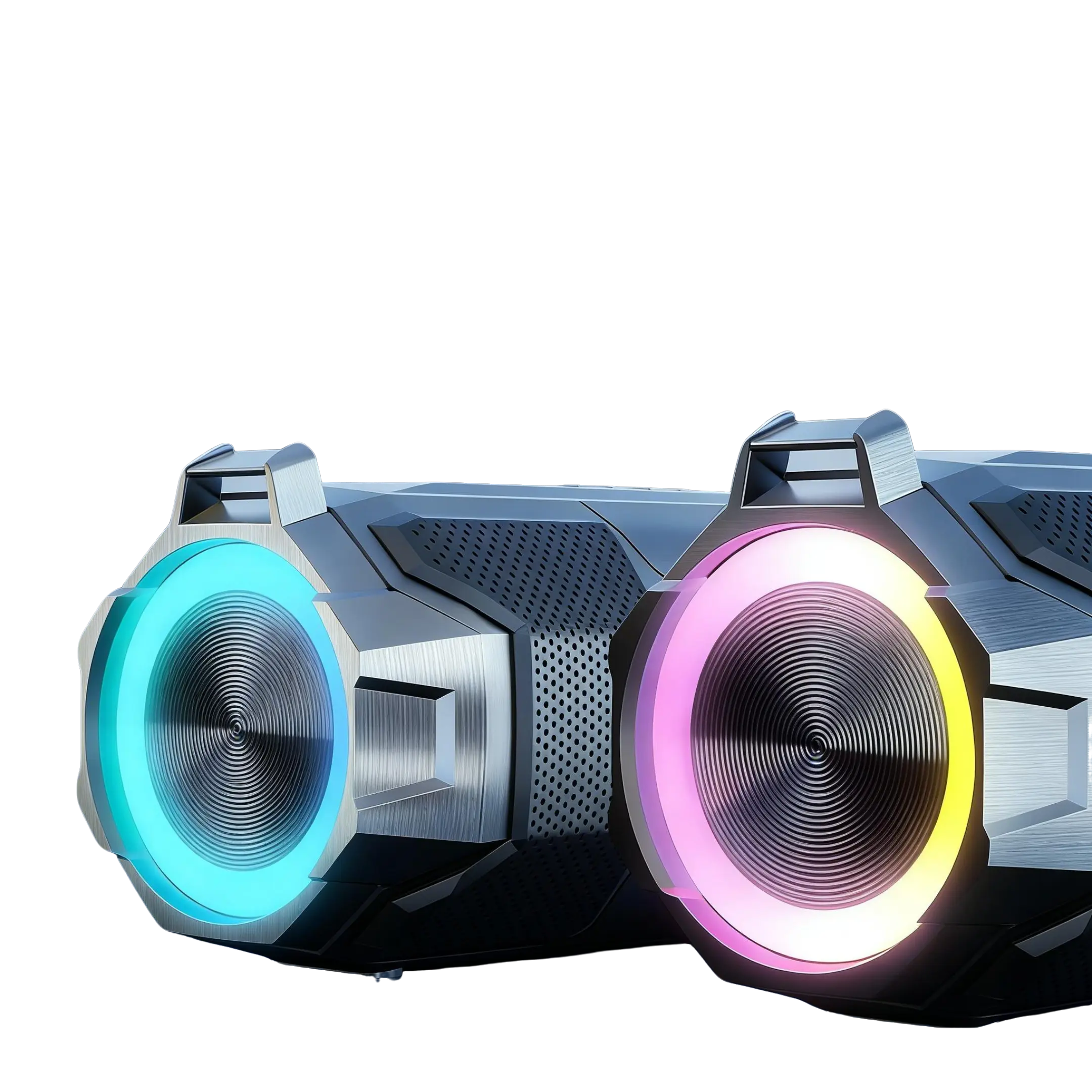 Outdoor multi-functional speaker, shock-proof and water-resistant, portable power source, LED lights, Bluetooth connection, Suitable for outdoor use and as a gift Audio