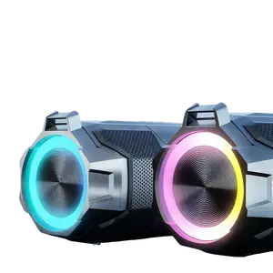 Outdoor multi-functional speaker, shock-proof and water-resistant, portable power source, LED lights, Bluetooth connection, Suitable for outdoor use and as a gift Audio