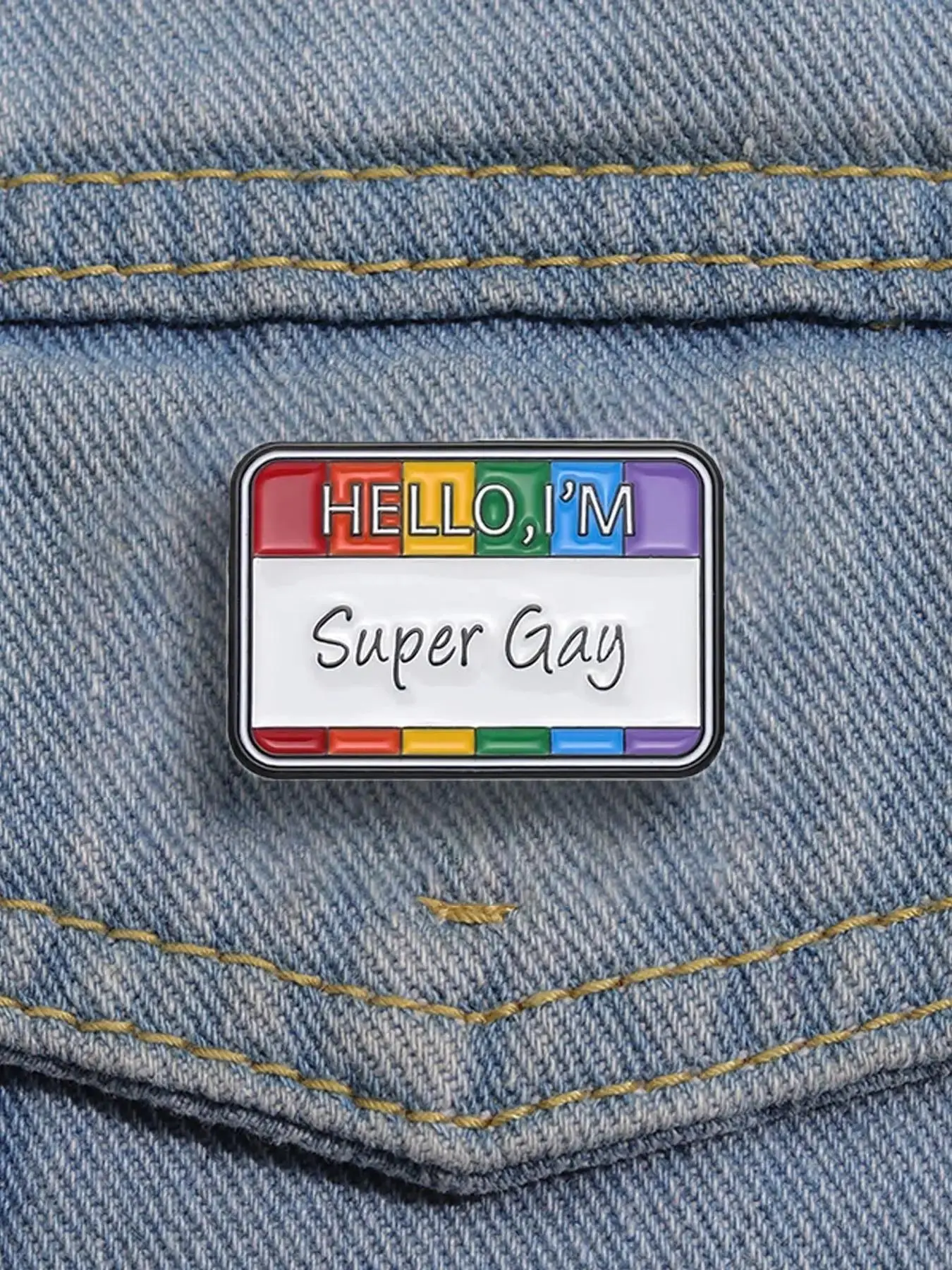 LGBT Pride Rainbow Striped & Letter Pattern Alloy Brooch Pin, Fashion Lapel Brooch for Men & Women for Party, Daily Clothing Decor, Exquisite Brooches for Birthday Gift