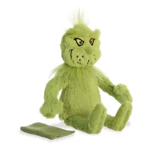 Aurora® Whimsical Dr. Seuss™ Shoulderkin™ Grinch Stuffed Animal - Officially Licensed Plush for Imaginative Play - Perfect for Kids and Adults - Green 7 Inches