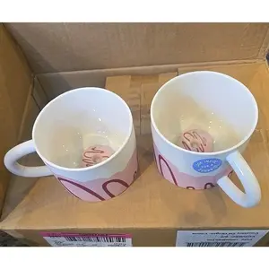 Colorful 18oz Stoneware Donut Drinkware Mugs, 2-Pack with a Surprise Inside