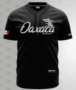 (BLACK) MEZCALEROS DE OAXACA Jersey - Unisex Short Sleeve Jersey for Baseball & Softball with Fitted Design, Breathable Fabric, Machine Washable