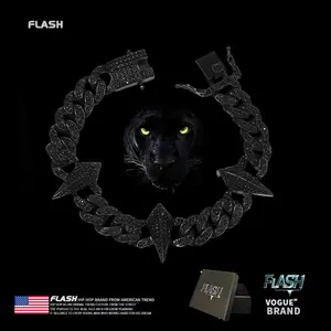 Flash Black Panther Cuban Bracelet for Men and Women, Hip Hop Jewelry, Rapper Bracelet, Jewelry Box, Anniversary Gift, Birthday Gift