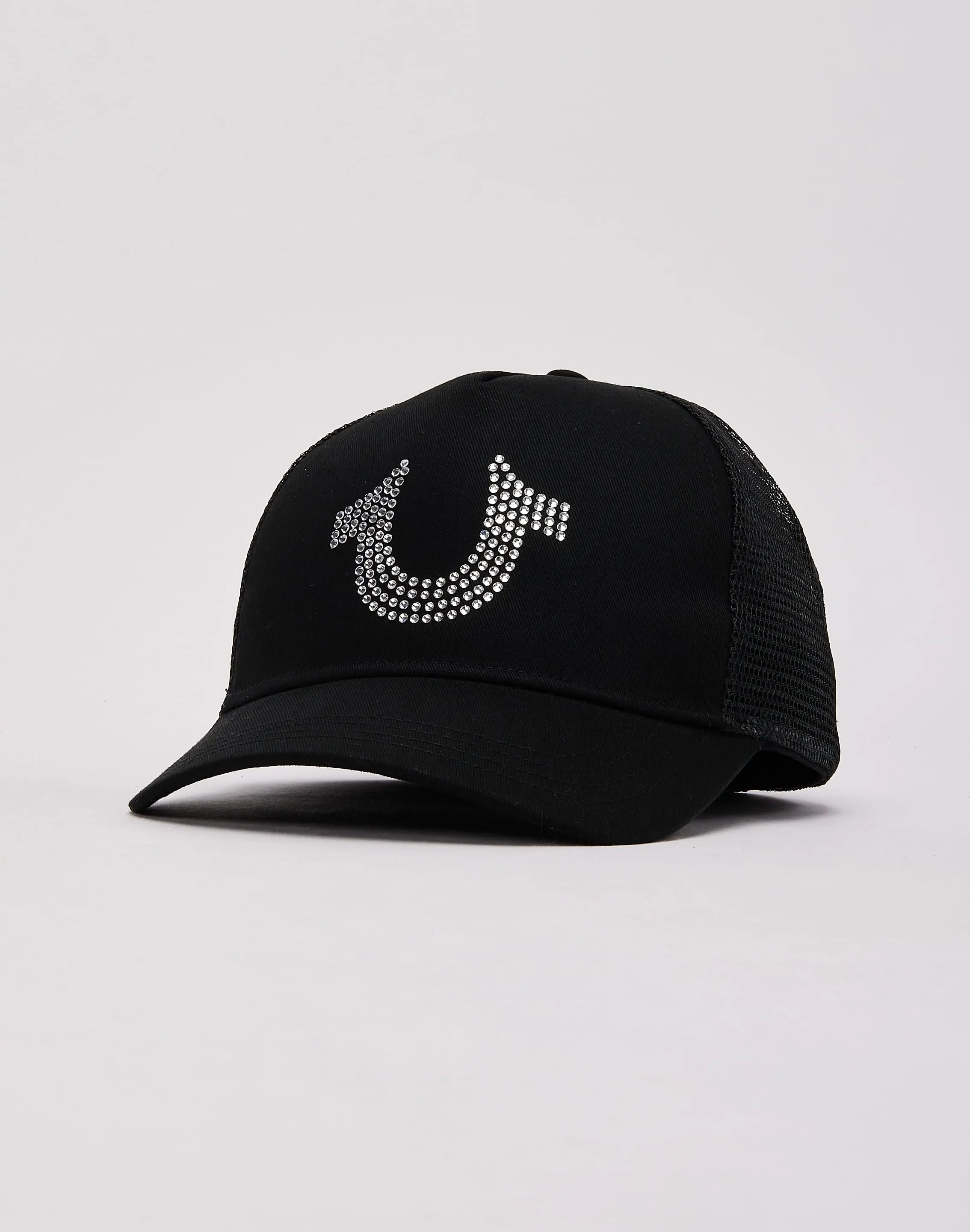 Mens True Religion Rhinestone Horseshoe Trucker Hat