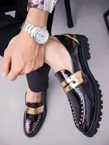 Men's Business Formal Wear PU Leather Dress Shoes, Fashionable Classic Pointed Toe Slip on Shoes for Work Office, Male All-match Commuter Shoes for Daily Wear, Boy