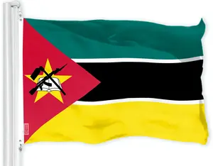 G128 Mozambique Mozambican Flag | 3x5 Ft | LiteWeave Pro Series Printed 150D Polyester | Country Flag, Indoor/Outdoor, Vibrant Colors, Brass Grommets, Thicker and More Durable Than 100D 75D Polyester