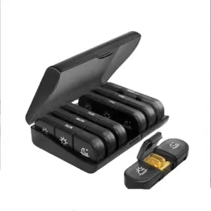 Weekly Pill Organizer, Portable Travel Medicine Box, 7-Day Large Capacity Bottle, Light-Proof Drug Case, Vitamins, Drugs, Supplements (2 Colors)