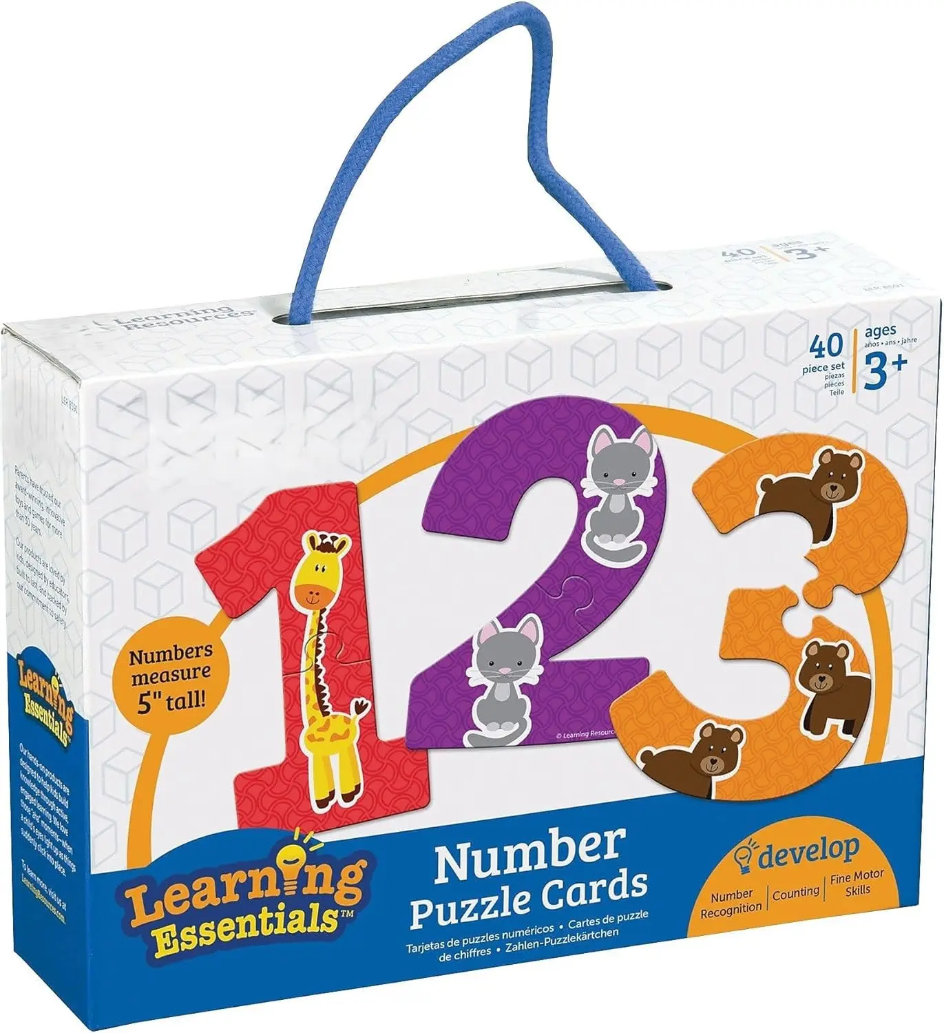 Number Puzzle Cards  Early Number Recognition Toddler Puzzle 20 Self-Correcting Puzzles 40 Pieces Ages 3+