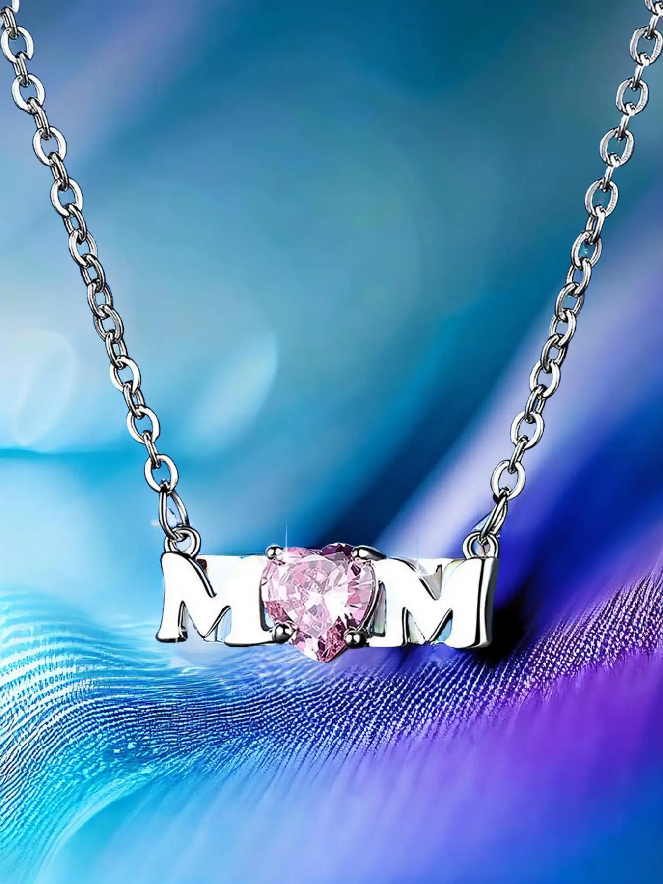 Letter Detail Pendant Necklace As Gift, 2024 New Style Heart Shaped Artificial Gemstone Decor Necklace, Gifts for Girlfriend, Holiday Gifts, Fashion J