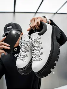 Men's casual sports shoes, thick-soled stylish breathable sneakers, comfortable walking shoes with a trendy design for daily wear, Trainer