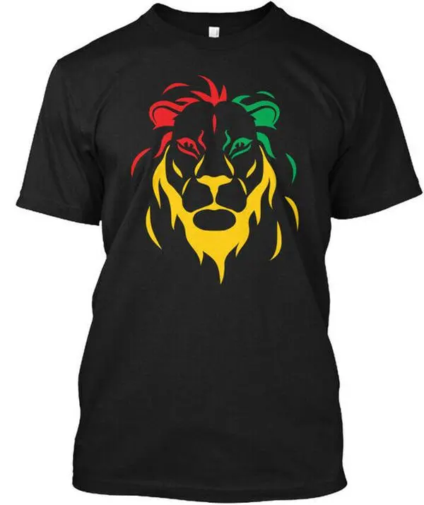 Rasta Lion Graphic T-Shirt - Reggae Style Colorful Animal Tee