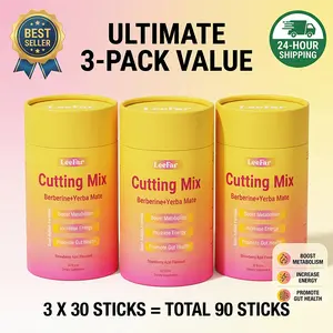 (Flash Sale : 3 Pack) LeeFar Cutting Drink Mix – | Strawberry Açaí Flavor – 30 Servings