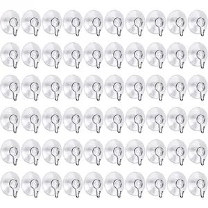 40 Packs Suction Cup Hooks, 1.77 Inches Universal Clear PVC Suction Cups for Shower, Removable Window Suction Cups with Hooks For Kitchen,Bathroom,Wall,Glass