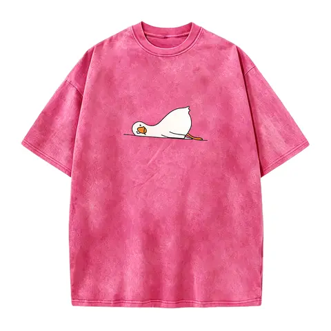 Cute Goose T-Shirt – Funny Minimalist Duck Tee, Unisex Oversized Shirt, Handmade , Cozy Gift, Unique Animal Tee