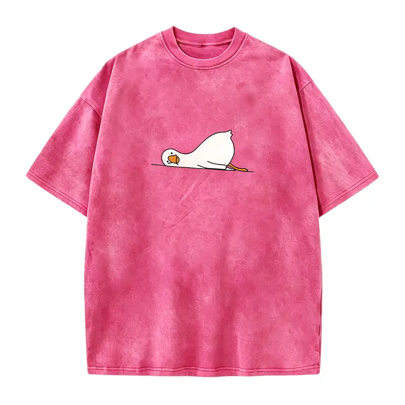 Cute Goose T-Shirt – Funny Minimalist Duck Tee, Unisex Oversized Shirt, Handmade , Cozy Gift, Unique Animal Tee