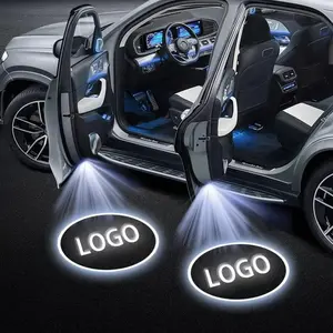 2-piece set of LED car door welcome projection lights, car decorative lights, car spotlights, suitable for Honda/Toyota/Ford/Jeep/Chevrolet models