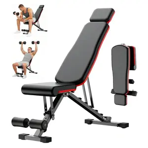 Multi-Functional Weight Bench for Full Body Home Training - 700 lbs Commercial Build, Ergonomic Design, Exceptional Durability, Hyper Back Extension Roman Chair, Adjustable Sit-Up Incline Decline Flat Bench with Dumbbells, Weight Lifting Straps