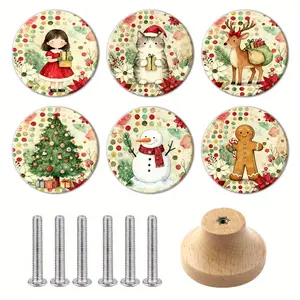 6PCS Round Nightstand Drawer Knobs, Furniture and Wardrobe Door Handles, Versatile Furniture Drawer Knobs, And Wooden Single Hole Drawer Knobs Are Also Available. Perfect Gift for Parents