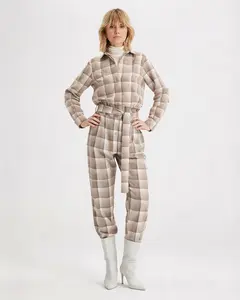 Europa Plaid Flannel Crystal Pant