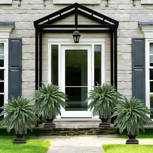 Senjie 2Pcs 48in/35in Artificial Boston Fern Plant with 55 Branches Faux Greenery for Indoor Outdoor Home Decor Realistic Hanging Fern Full & Lush