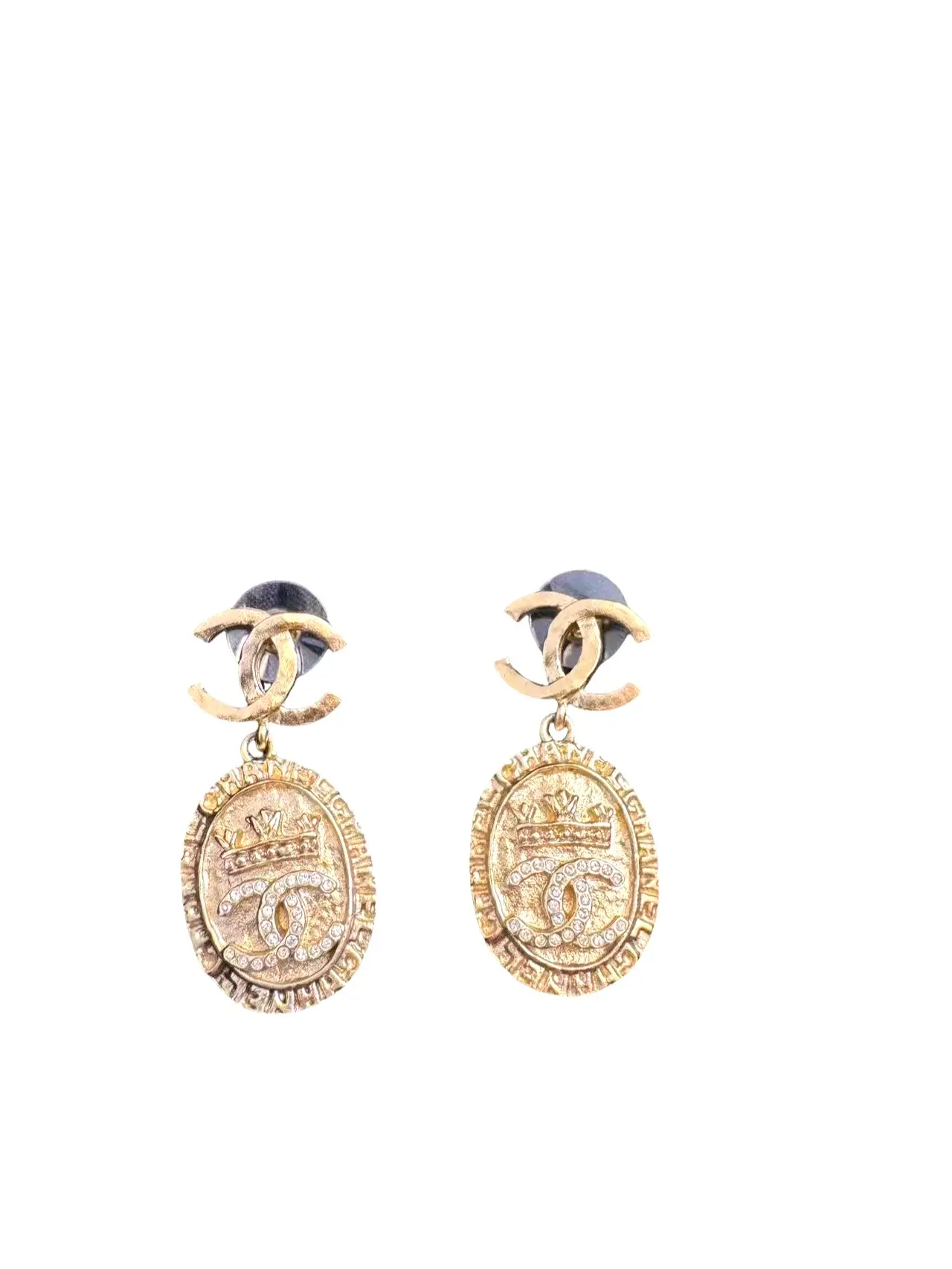 Pre-owned Chanel CC Medallion Drop Earrings