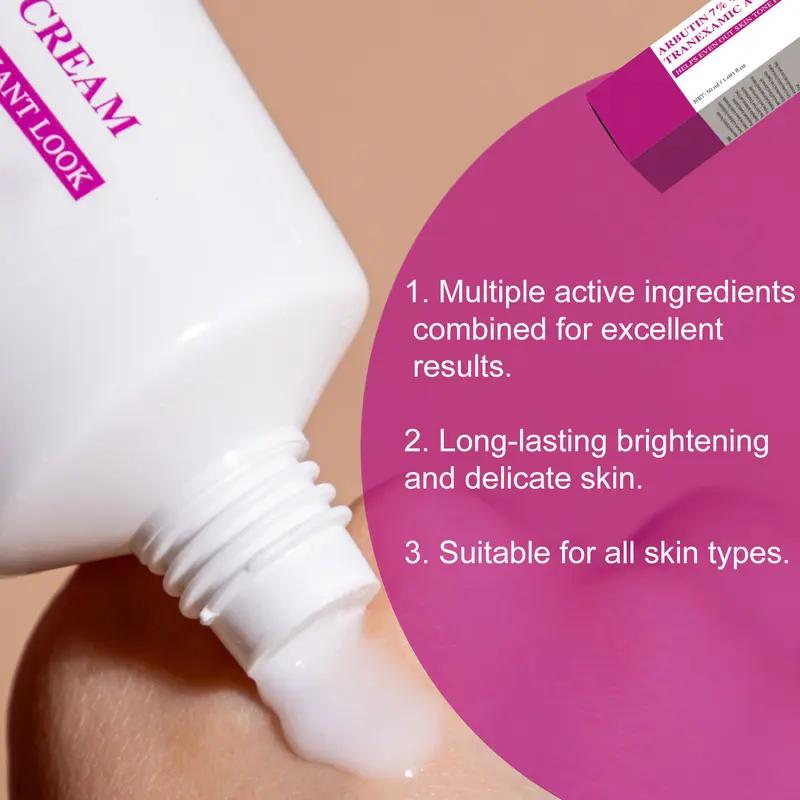 7% Arbutin +4% Tranexamic Acid Cream 70,000ppm Arbutin & 40,000ppm TXA with Niacinamide&Glutathione for Dark Spots Freckles Blemishes &Pigmentation 50ml, Lightweight texture