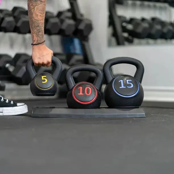 3-Piece Kettlebell Set Fitness Strength Training 3-Piece Kettlebell Set Fitness Strength Training