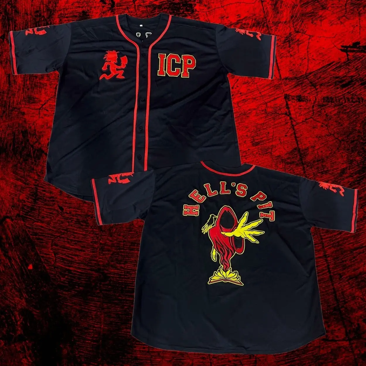 Hell's Pit Black Baseball Jersey, ICP Juggalo Jersey, Gift For Him, Gift For Her, For Any Season, Classic Styles