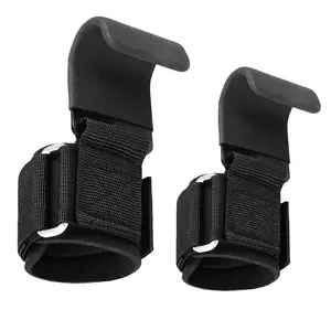 Men & Women (Pair) - 8mm Thick Wrist Padding -   for Powerlifting, Shrugs, Rows, Deadlifts - Pull-Up Hooks &  for Weightlifting & Gym Workouts Adjustable Three-Speed Forearm Trainer Silicone Non-Slip   and Wrist Wraps Bundle Lifting Straps