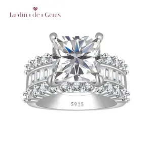 4CT Princess Cut Engagement Ring, 925 Sterling Silver 5A CZ Square Rings for Women, Perfect for Wedding Promise, Gift for Wife or Girlfriend