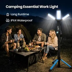 【Perfect Father's Day Gift】Rechargeable 3in1 Camping Light with Stand, Hanging, Removable Magnetic Head, 67" Portable Cordless, 8AH Battery, 4000/6500K Dimmable, Detachable Tripod Adjustable Flashlight for Outdoor,Emergency,Camping,Fishing