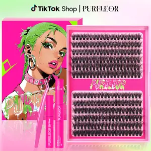 Lash Clusters Kit or Single Box Wispy Cluster Eyelash Extensions Fluffy-DIY Lashes Extension 13-14-16-18-20mm Eyelashes 240 pcs Cluster D-Curl Individual Lashes
